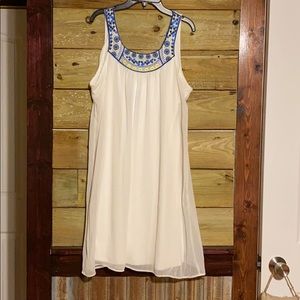 White dress With Aztec Print